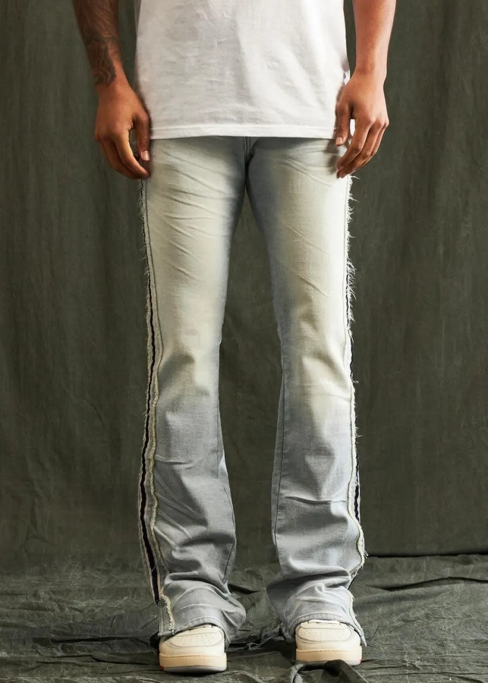 Embellish : Ross Side Stripes Details Flare Denim