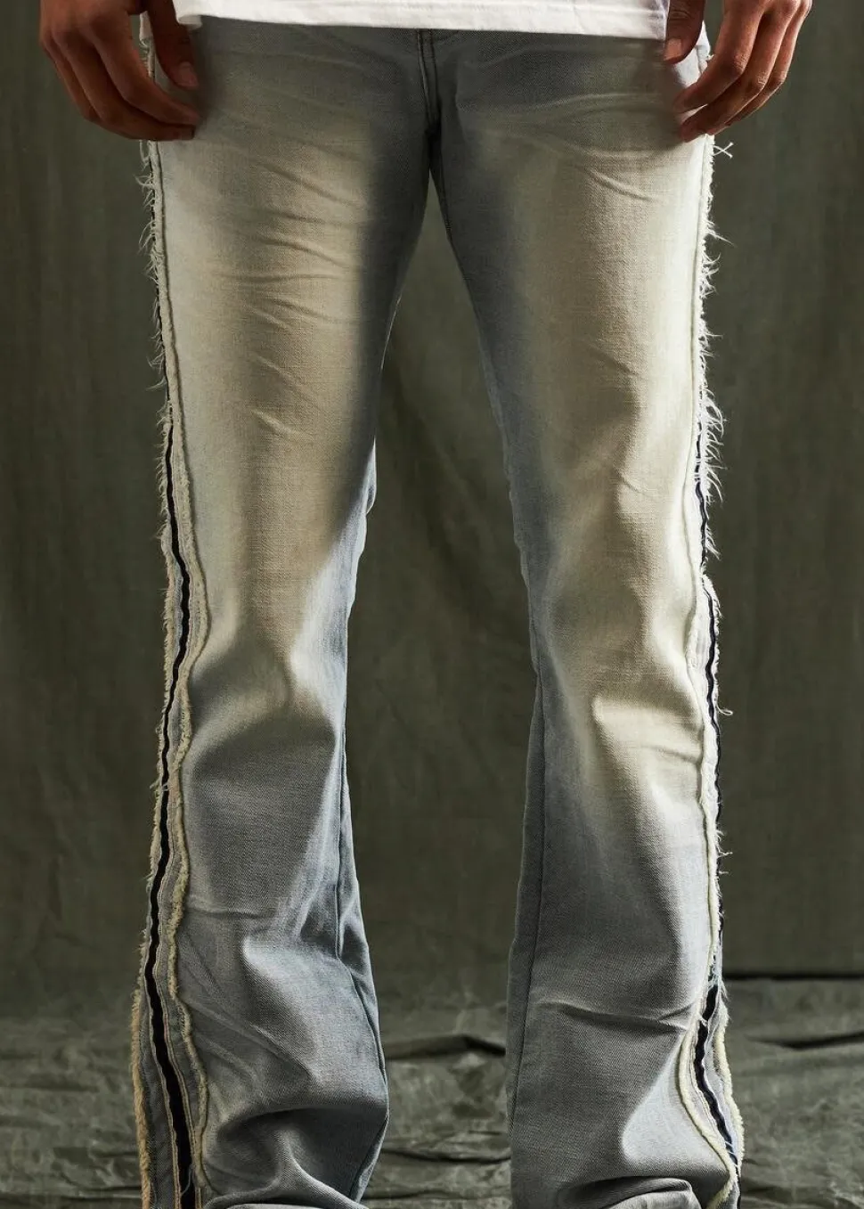 Embellish : Ross Side Stripes Details Flare Denim