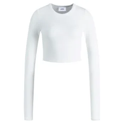 JJXX : Feline Long Sleeve Rib Tee - White