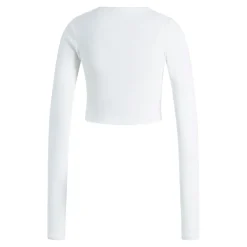 JJXX : Feline Long Sleeve Rib Tee - White