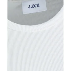 JJXX : Feline Long Sleeve Rib Tee - White