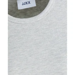 JJXX : Feline Long Sleeve Rib Tee - Light Grey