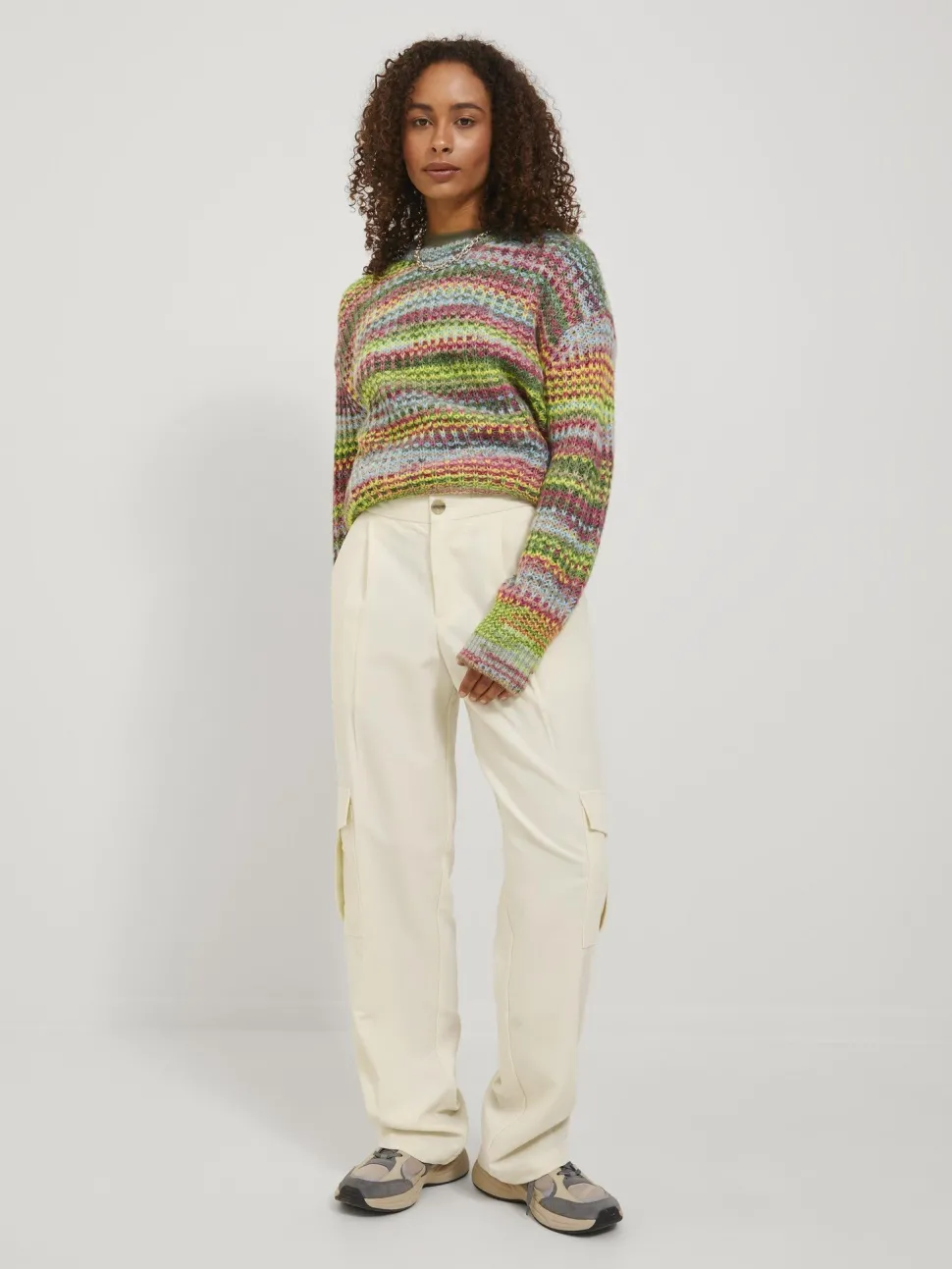 JJXX : Mary Midwaist Cargo Pants - Seedpearl