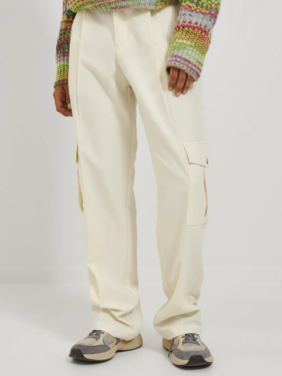 JJXX : Mary Midwaist Cargo Pants - Seedpearl