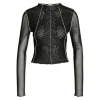 Noisy May : High Neck L/S Mesh Top
