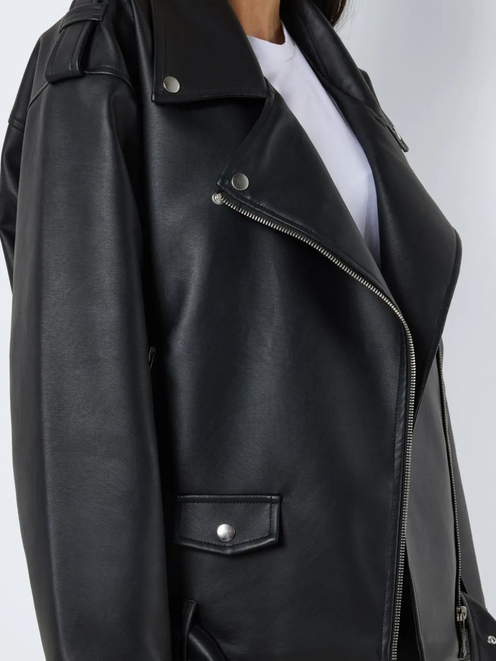 Noisy May : Oversize PU Biker Jacket