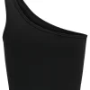 Only : Asymetric Rib Crop Top