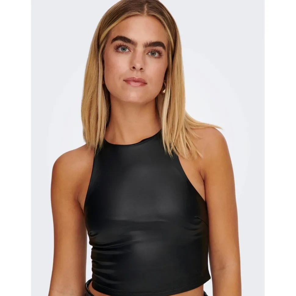 Only : Faux Leather SL Top