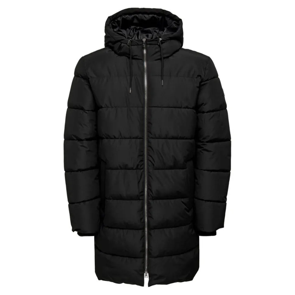 Only & Sons : Melvin Life Long Hooded Puffer Coat