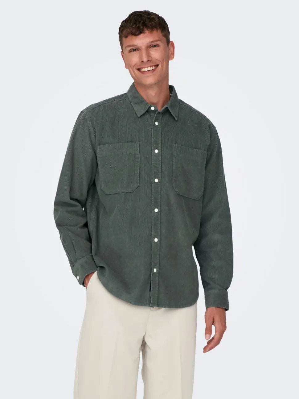 Only & Sons : Relaxed Fit 2pkt Corduroy Shirt