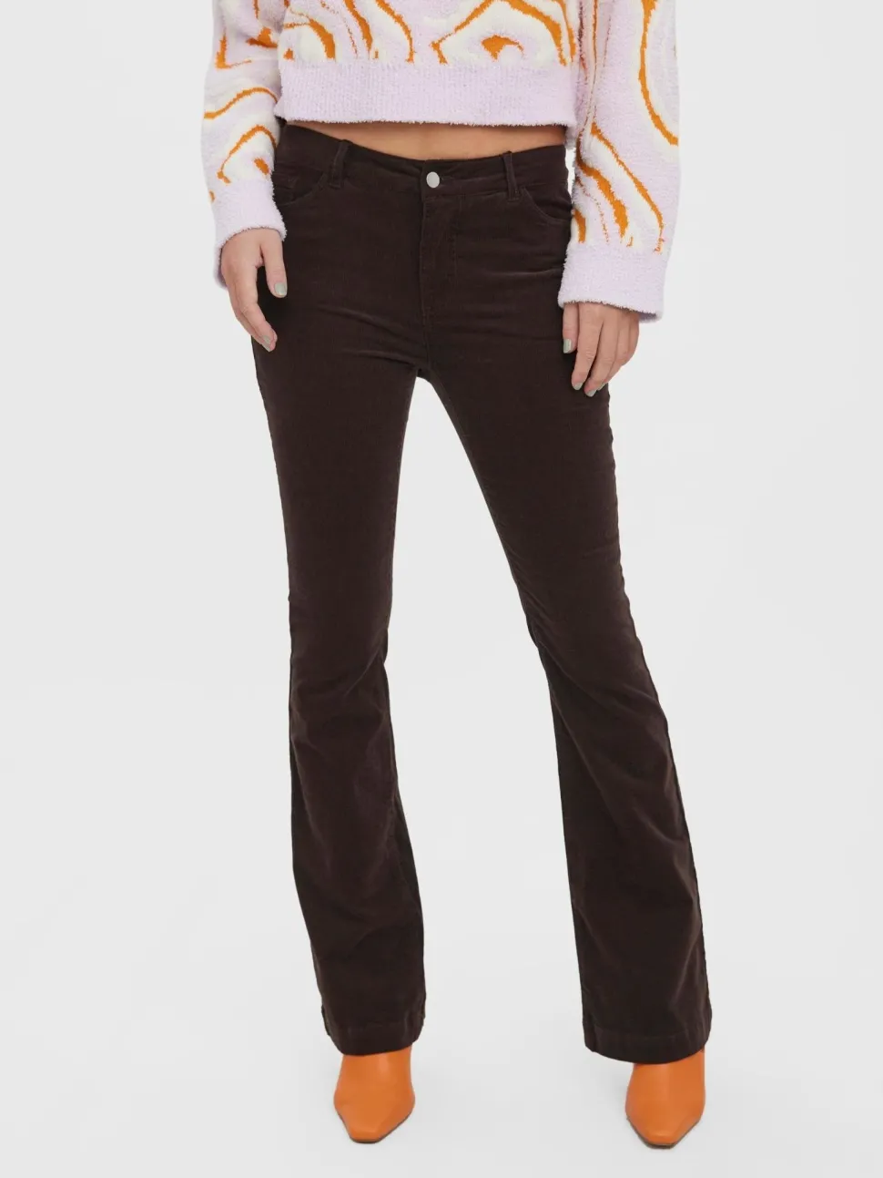 Vero Moda : Midrise Flare Corduroy Pants