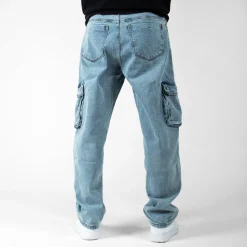 WLKN : Cargo Baggy Fit Denim Pants