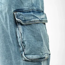 WLKN : Cargo Baggy Fit Denim Pants
