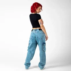 WLKN : Cargo Baggy Fit Denim Pants