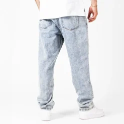 WLKN : Distressed Logo Loose Fit Denim Pants