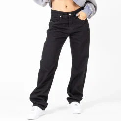 WLKN : Distressed Logo Loose Fit Denim Pants